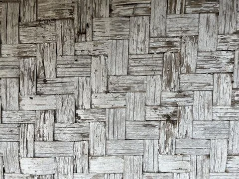Bamboo woven pattern background wall 库存照片