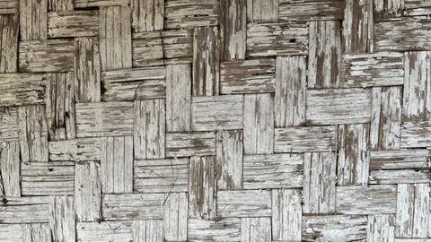 Bamboo woven pattern background wall Stock Photos