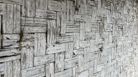 Bamboo woven pattern background wall Stock Photos