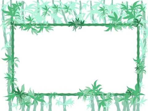 Bambook frame - desk in jangle Stock Illustration