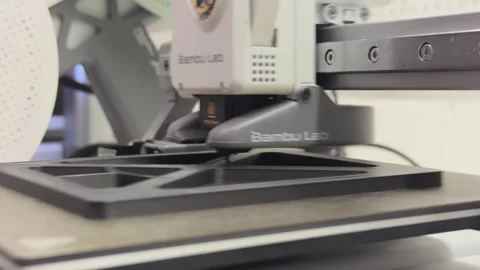 Bambu Lab 3d Printer At Work. - closeup shot Stock Footage 295027501