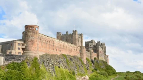 Bamburgh Castle time-lapse Stock Footage 101786981