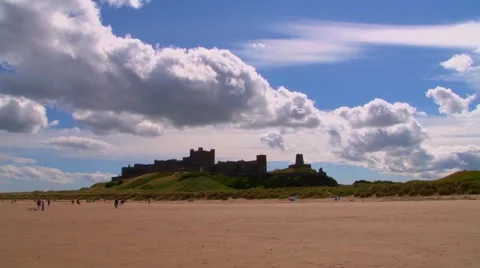 Bamburgh Castle Timelapse Video stock 52914725