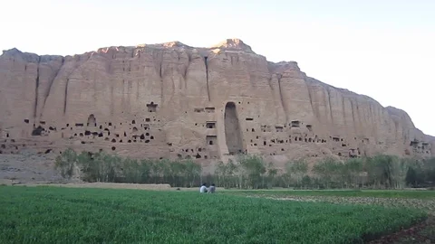Bamyan Buddhas after destroying it by Taliban in Afghanistan 스톡 동영상 116368243