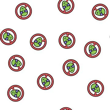 Ban on aliens vector seamless pattern Illustrazione stock