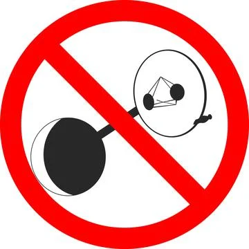 The ban on communication in space. Vector illustration. Stock Illustration