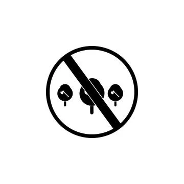 Ban on cutting down trees icon. Detailed icon of ecology signs icon. Premium Stock Illustration