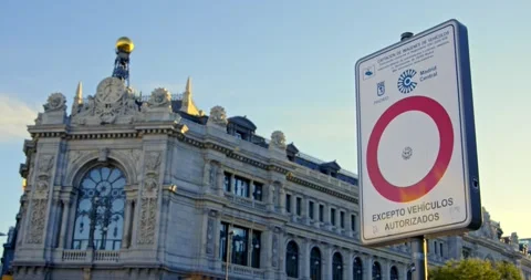 Ban on driving, Madrid Video stock 141376388