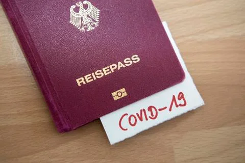 Ban of flight between countries, passport, Coronavirus concept Stock Photos