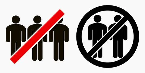 Ban on gathering people. Do not gather in groups. STOP rallies and meetings. Stock Illustration