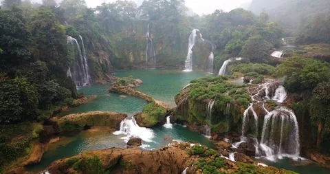 Ban Gioc Waterfall Stock Footage 88162382