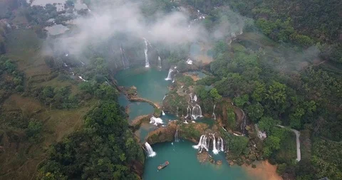 Ban Gioc Waterfall Stock Footage 88163654