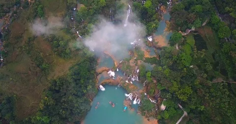 Ban Gioc Waterfall Stock Footage 88165289