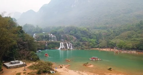Ban Gioc Waterfall Stock Footage 88165332