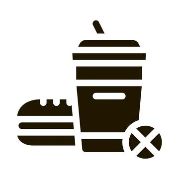 Ban on junk food icon Vector Glyph Illustration 스톡 일러스트