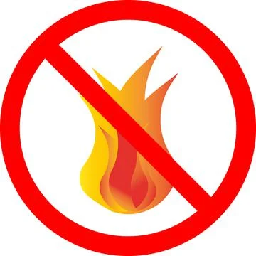 The ban on making fire. The fire icon. Stock Illustration