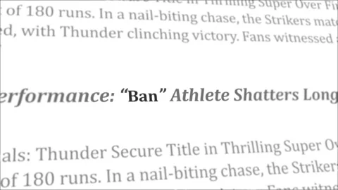Ban news headline in different articles Stock Footage 246409909