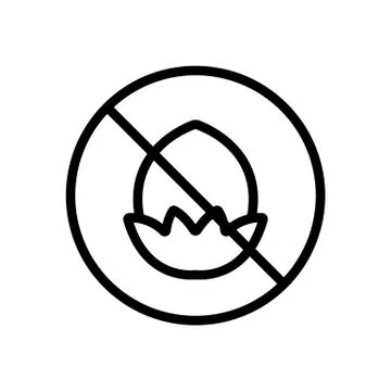 Ban on nuts icon vector outline illustration Illustrazione stock