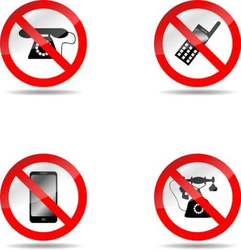 Ban phone set Stock Illustration