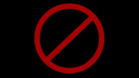 Ban sign forbidden prohibited drawing red circle and line. Stock Footage 253997586