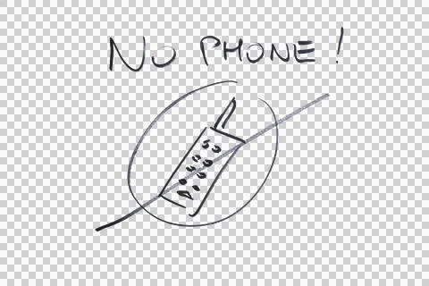 The ban on using a cell phone drawn with a marker Stock Illustration