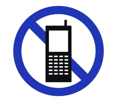 Ban on using the mobile phone on a white background Stock Illustration