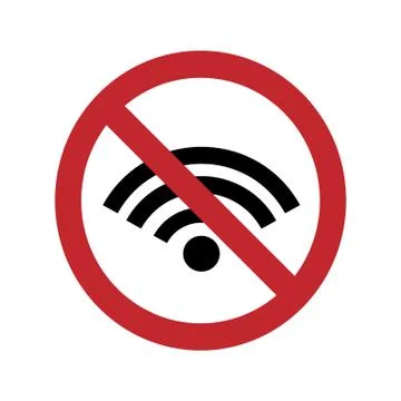 A ban on using the wifi on a white background. Vector silhouette on white bac イラスト素材