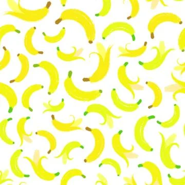 Banana Background Painted Pattern イラスト素材