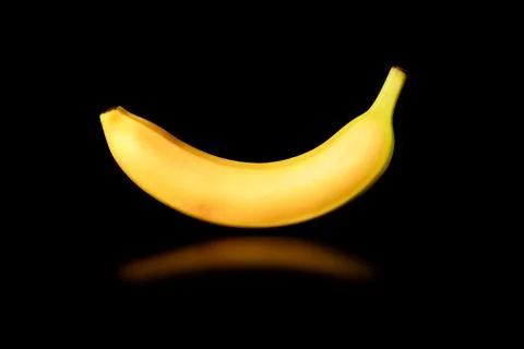 Banana on a black background close-up. isolate Stock-Fotos