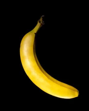 Banana on black background isolate Stock Photos