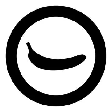 Banana black icon in circle vector illustration isolated . Stock Illustration