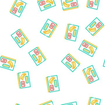 Banana box packing vector seamless pattern Stock Illustration