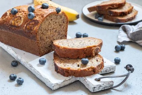 Banana bread loaf Stock Photos