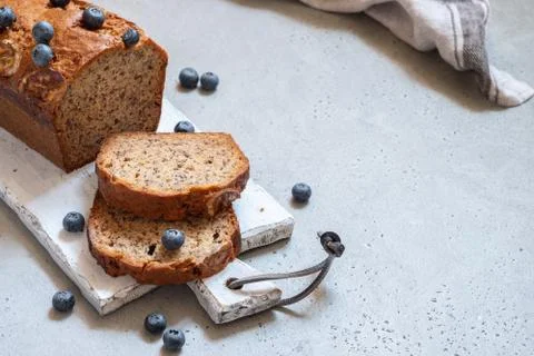 Banana bread loaf Stock Photos