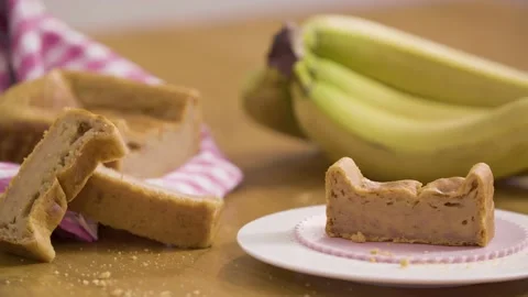 Banana Bread Slices on a Table II 스톡 동영상 140778056