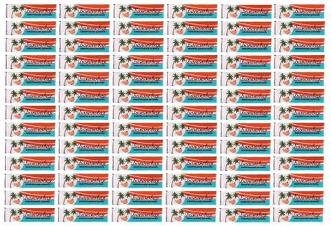 Banana Bubble Gums Pattern. Freshness Gummy Delicious Background. Yummy Backd Stock Photos