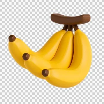 Banana bunch isolated. 3D render illustration Stock Illustration
