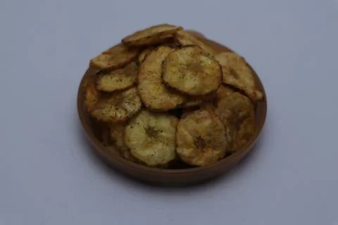 Banana chips put in a circle Stock Photos