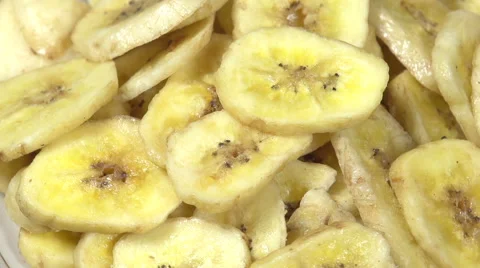 Banana Chips, rotation Stock Footage 48949377
