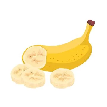 Banana cut in half Stock Illustration