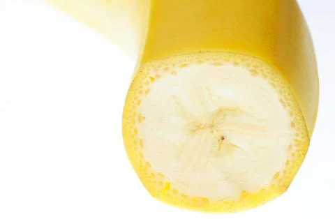 Banana cut macro Stock Photos