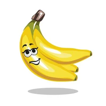 Banana. Cute fruit vector character isolated on white Stock Illustration