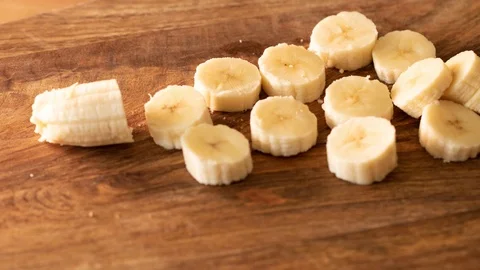Banana cutting process Stock Footage 88832423