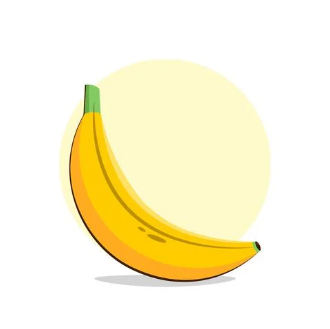 Banana design element for illustration. flat icon Stock Illustration
