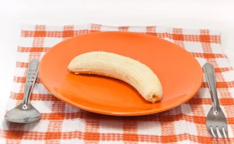 Banana on disk Stock Photos