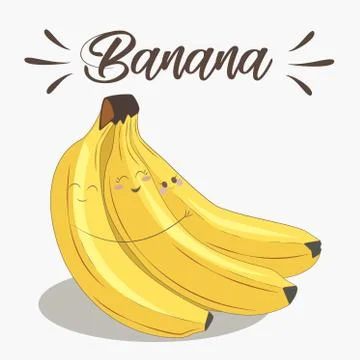 Banana with face Stockillustratie