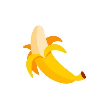 Banana flat vector illustration. Icon. Simple style for kids Stock Illustration