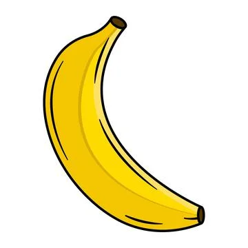 Banana Flat Vector Illustration Isolated on White Background. Stock Illustration