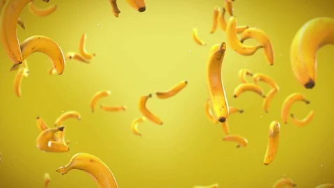 Banana Floating Up Stock Footage