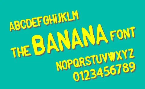The banana font. Vector alphabet flat design Stock Illustration